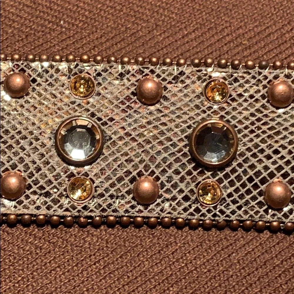 Leather bedazzled embellished belt worn once